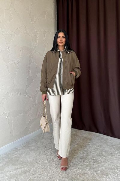 Simala Khaki Piece Bomber Jacket