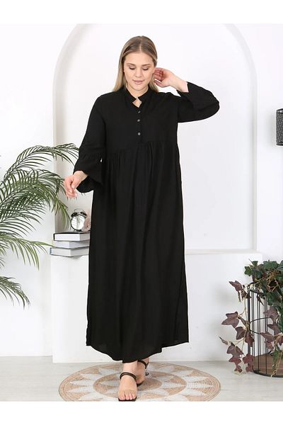 MODA Button-Up Collar Placket Spanish Sleeve Woven Women's Plus Size Dress