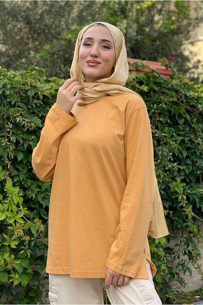 Moda Rosa 25Y7003 - Mustard - Long Sleeve Basic Tunic