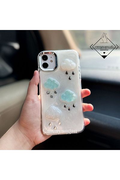 Go Aksesuar جراب سيليكون مرن بتصميم EPOXY CLOUD متوافق مع هاتف Iphone 11 مع لعبة