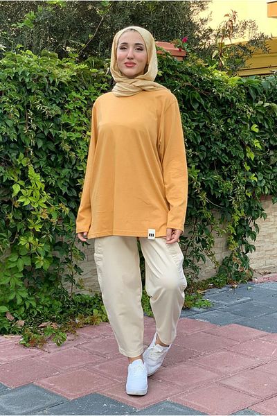 Moda Rosa 25Y7003 - Mustard - Long Sleeve Basic Tunic
