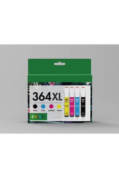 HP muadil PhotoSmart B110f/B8550/B8553, Yazıcı Uyumlu 364XL 4 Renk Kartuş Set...