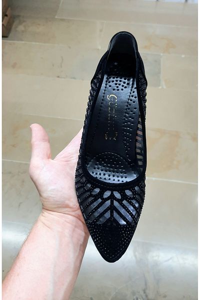 BRGL Women's Soft Tulle Stone Classic Heeled Shoes for Women's Bone Protrusion Scalloped Feet