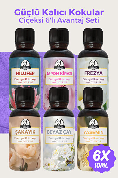 Özcan Bey Çiçeksi Avantaj Seti Saf Esansiyel Uçucu Yağ Buhurdanlık Yağı Difüz...