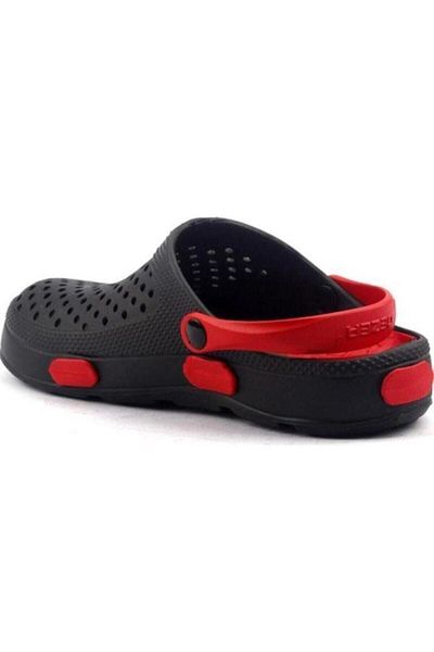 GEZER Eva Sole Unisex Μαύρο-Κόκκινο Sports Hospital and Work Slippers - 9626