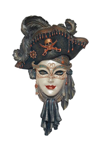 DERYA DESİNG ART Dekoratif Korsan Yüz Maskesi Duvar Heykeli Biblo Ev Ofis Duv...