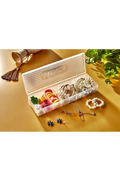 HOMEU Ring 6 Bölmeli Takı Toka Kutusu Kapaklı Çekmece İçi Düzenleyici Yüzük H...