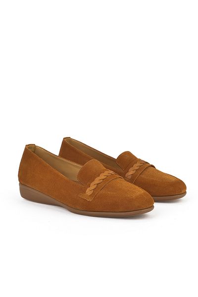 Ziya Women's Genuine Leather Comfort Shoes 1511050 Z25992 Tan