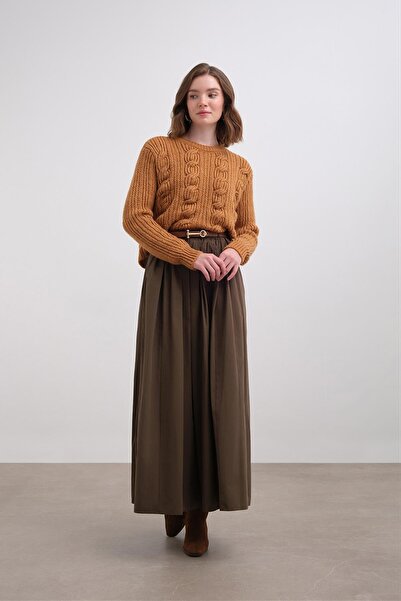 inspiration Kemerli Etek Haki