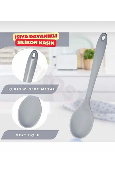 Single (1 Piece) 22 cm Silicone Pilaf Spoon High Temperature Resistant, Non-Flammable and Non-Stick