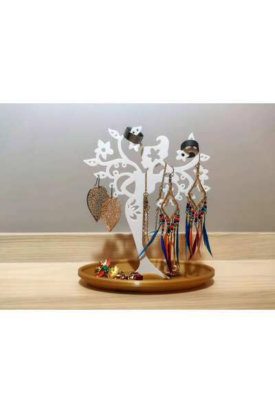 Ela Crafts Suport decorativ pentru bijuterii cu figurină de fată din copac - ...