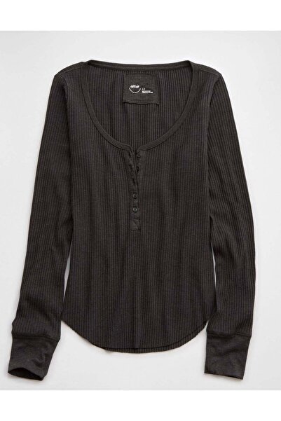 AMERICAN EAGLE Aerie Essential Henley Layering T-Shirt