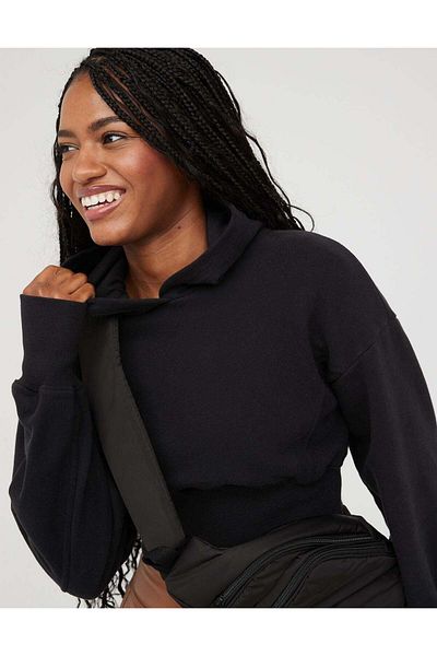 AMERICAN EAGLE OFFLINE By Aerie Throw-Back Cropped Sweatshirt