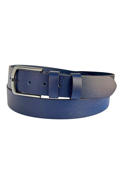 Süzer Deri Oversize Genuine Leather 4 Cm. Buckle Plain Model Sports Men's Belt Navy Blue