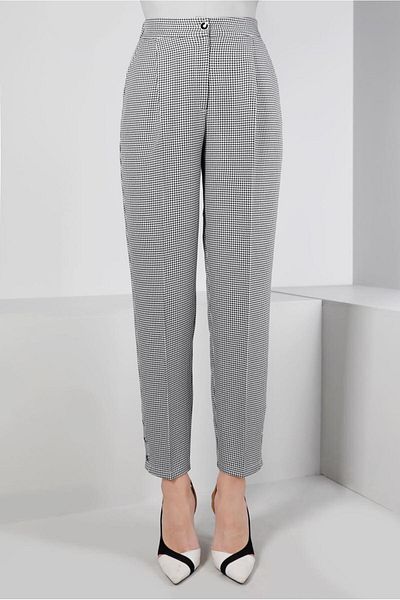 Alvina Pantaloni clasici cu model Houndstooth 70437