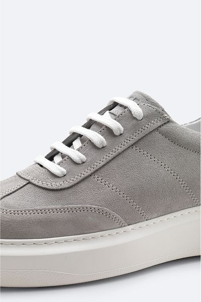 Avva Men's Gray 100% Suede Leather Flexible Sole Casual Shoes B 008002
