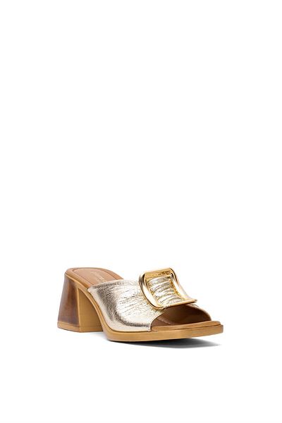 Pierre Cardin Pc-54629 Women's Genuine Leather Heeled Slippers Gold