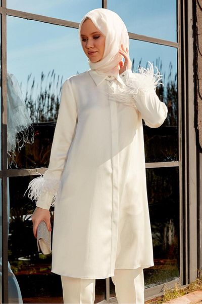 Alvina Feather Detailed Tunic 44422