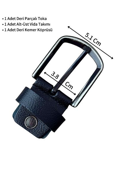 Süzer Deri 4 Cm. Replacement Belt Buckle with Screws Genuine Leather Black