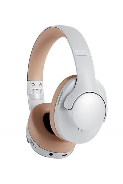 FlashHawk ANC Wireless Over-Ear Headphones with Bluetooth 5.4 and 50 Hours of Battery Life Silver/Brown