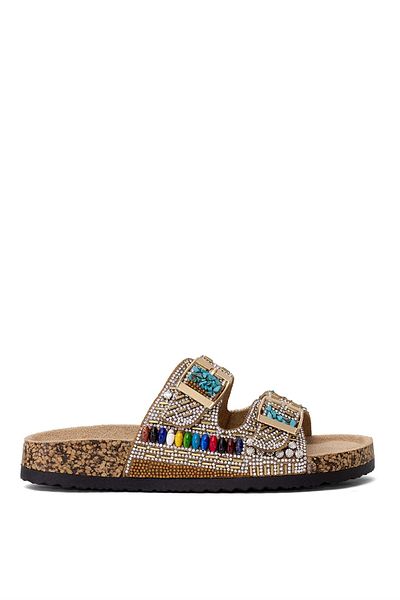 Guja Γυναικείες Πέτρινες Παντόφλες Flat Camel 25Y102-2