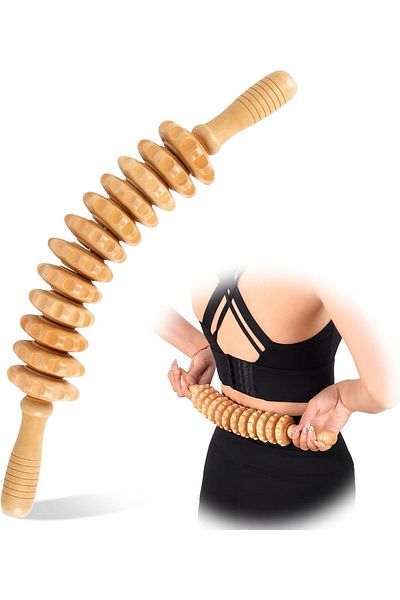 fulina Wood Therapy Massage Tools 12 Roller,16.73 Inch,Muscle Tension and Body Shaping,burr-free surface