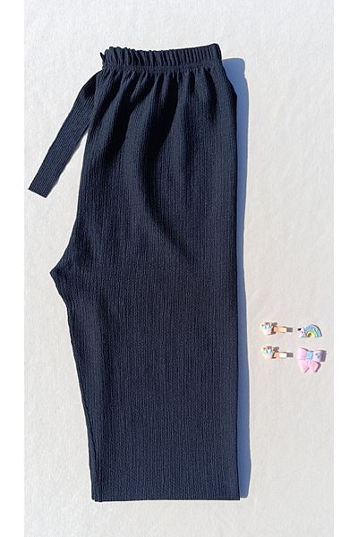 siyalife Summer Wrap Fabric Relaxed Cut Trousers with Elastic Waist