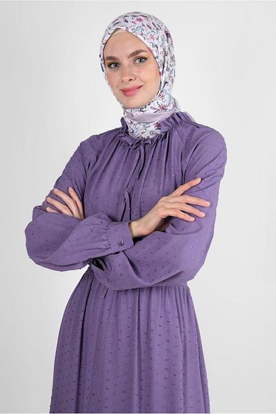 Alvina Tie Detailed Robe Dress - 43744