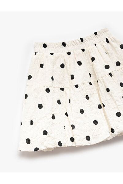 Koton Cotton Polka Dot Balloon Skirt with Elastic Waist