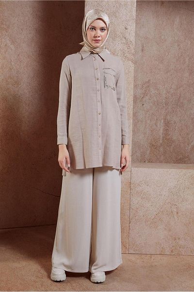 Alvina Muslin Shirt Tunic - Cotton, Model 44680