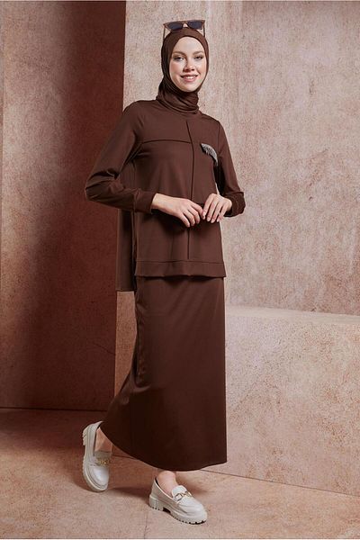Alvina Σετ αθλητική φόρμα Hijab με φούστα - 44706