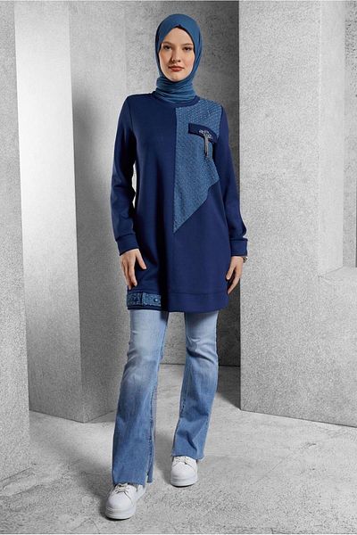 Alvina 45129 Model Stone Detailed Tracksuit Tunic