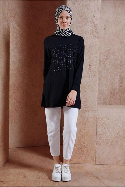Alvina 44639 Model Stone Detailed Tracksuit Tunic