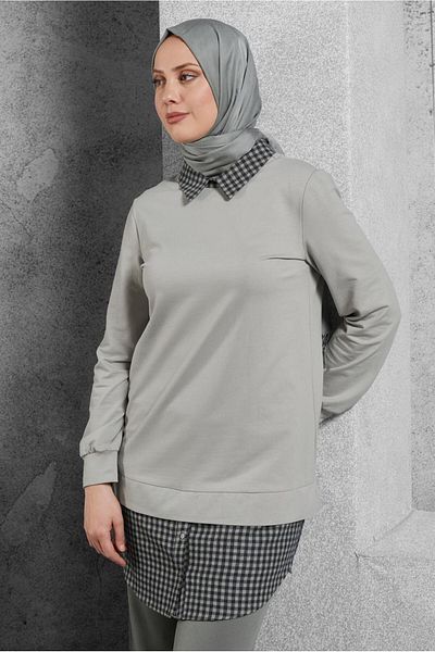 Alvina 45198 Number Shirt Collar Tunic