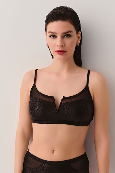 SUWEN Sirius Tulle Detailed Bikini Top