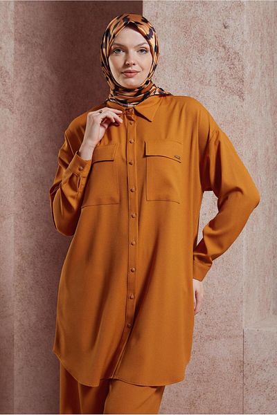 Alvina SHIRT COLLAR PANTS SUIT 44473