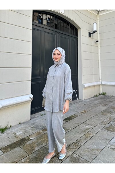 VOLT CLOTHİNG Kadın Kol Tünelli Keten İkili Takım