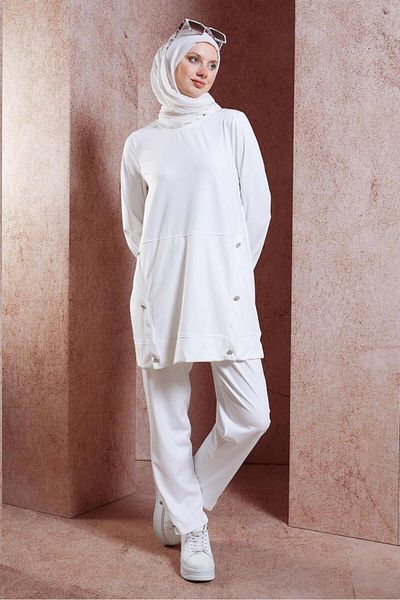 Alvina Tracksuit Set 44705 - Button Detailed
