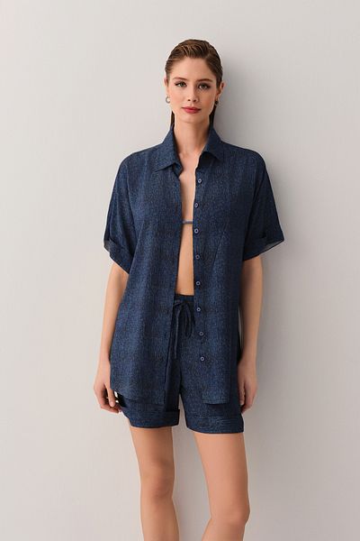 SUWEN Denim Beach Shirt