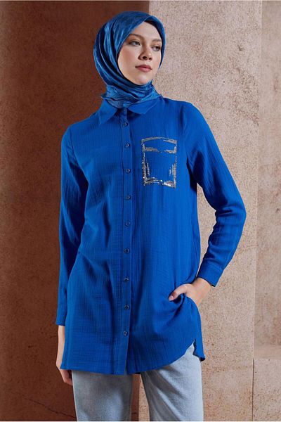 Alvina Cotton Muslin Shirt Tunic 44680