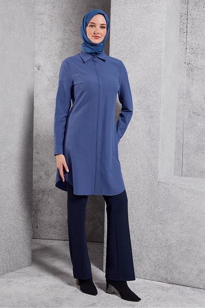 Alvina 45079 Model Guler cămașă Hijab Tunica