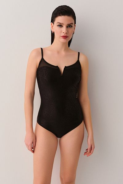 SUWEN Sirius Tulle Detailed Swimsuit