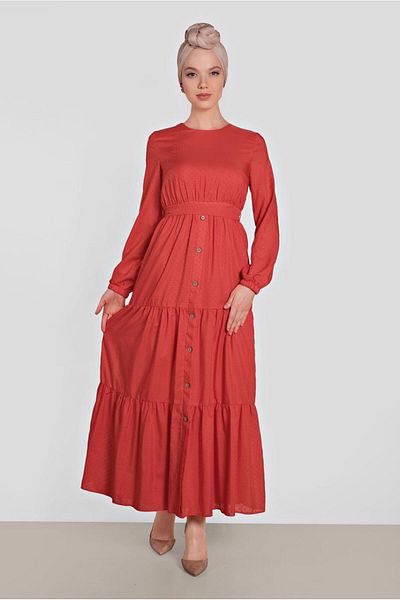 Alvina Dress with Buttons and Belted 4460