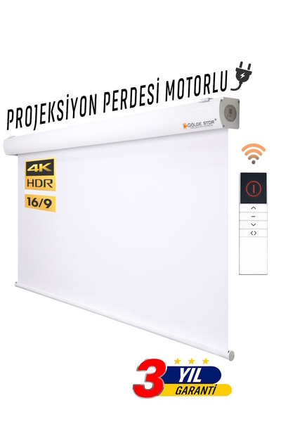 GÖLGE STOR En200cm Boy180cm Projeksiyon Perdesi Motorlu Yeni Akıllı Kumaş Bla...