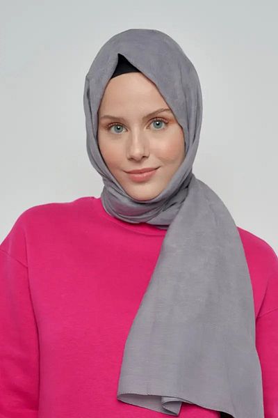 ED Scarf Μοτίβο από βαμβακερό σάλι - καπνιστό