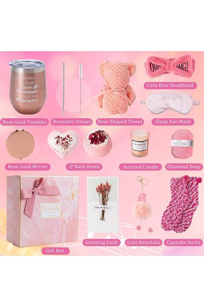 COOYA 14 PCS Bath Gift Set with Gift Box, Self Care Spa Gifts,  Gift Set for Women,