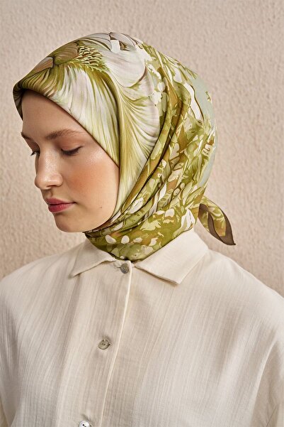 ED Scarf Vision Art Collaction Mirage Eşarp - Yağ Yeşili