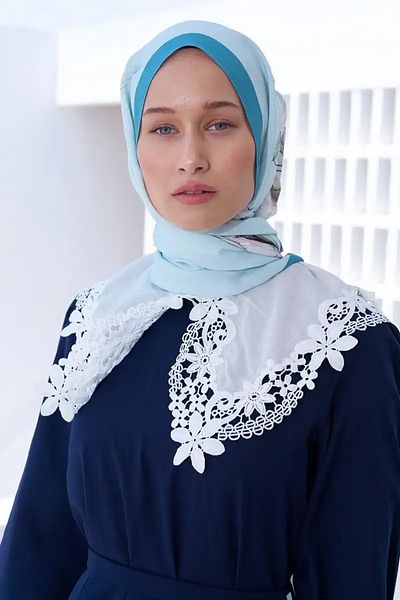 ED Scarf Şal Soft Blue Lilium