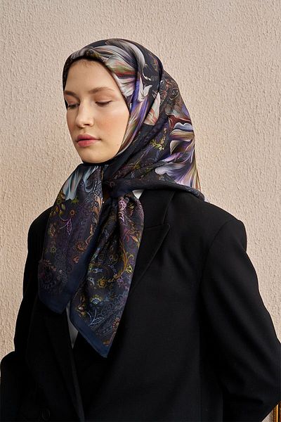 ED Scarf Vision Art Collection Φουλάρι Velmora - Λαμπερό Μπλέ