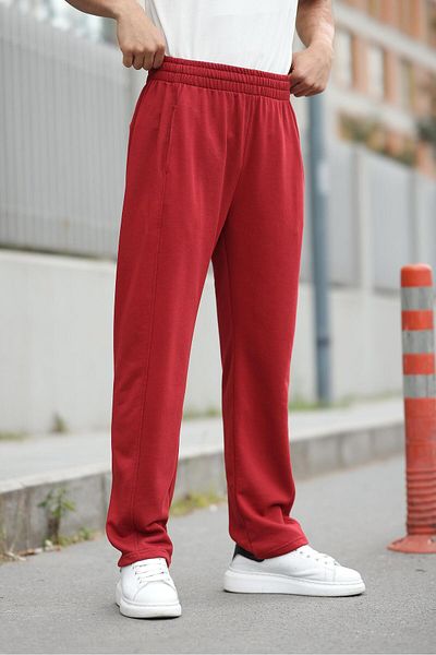 Madmext Burgunderfarbene Herren-Jogginghose mit entspannter Passform E6560